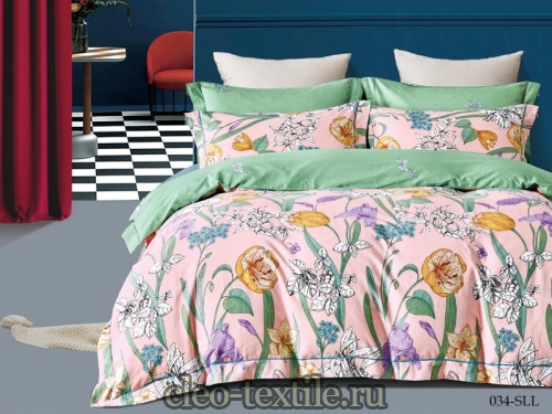 постельное белье cleo satin lux 22/034-sll двуспальное