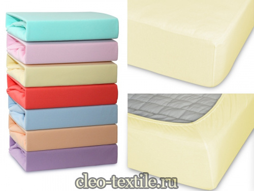 простыня трикотажная на резинке 120*200*20 120/005 (св. желтый)